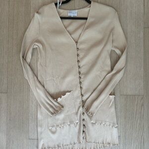 Sabo Skirt Cream Ribbed cardigan dress